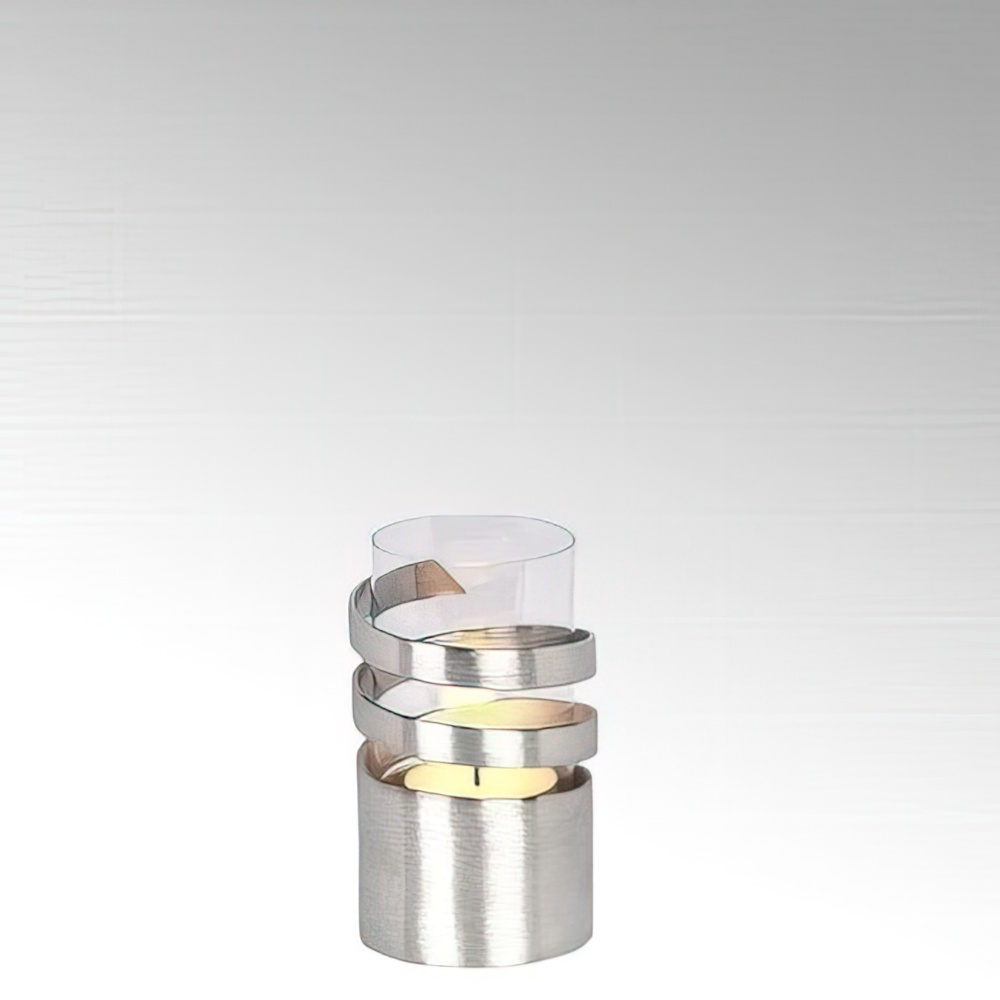Windlicht Aluminium mini Spiral in Matt gebürstet - 40883