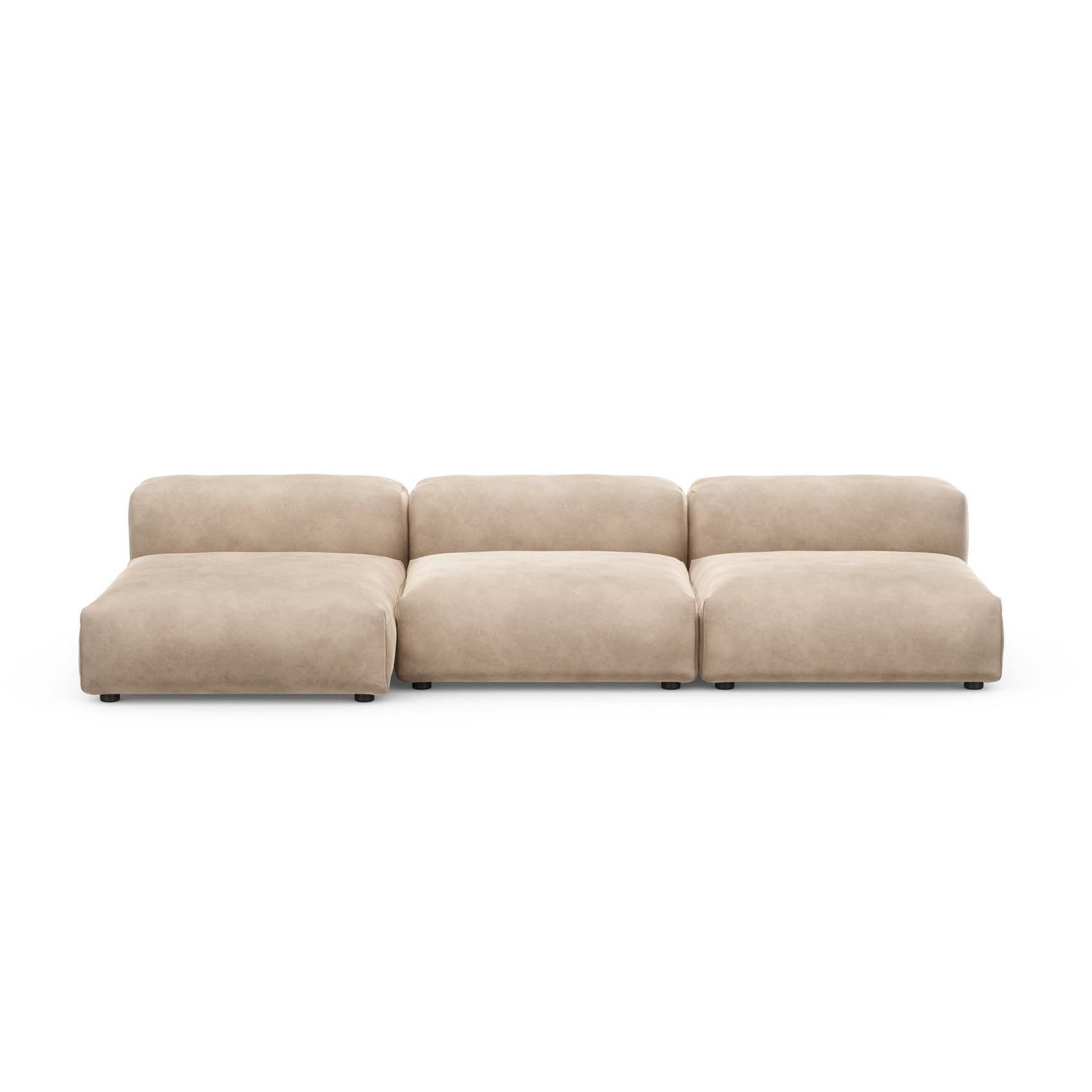 Three Seat Sofa L Velvet Stone