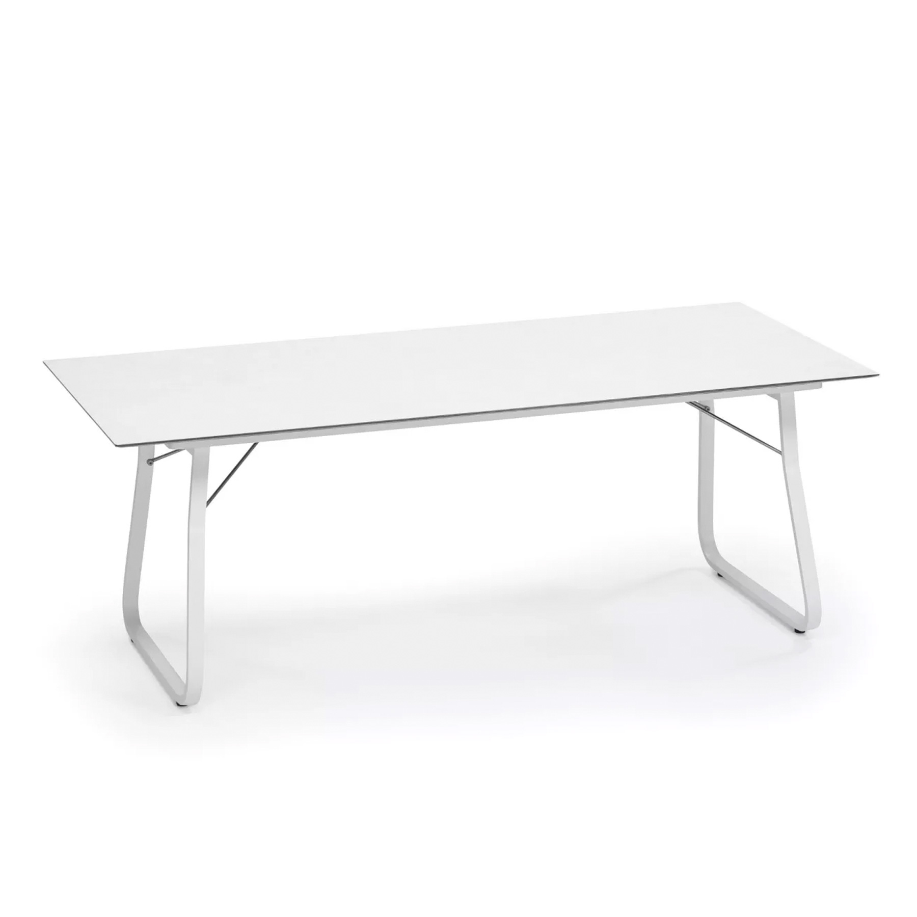 Ahoi Tisch Groß in Weiß mit 200x90cm Platte, Tischplatte Aus Hpl in Weiß