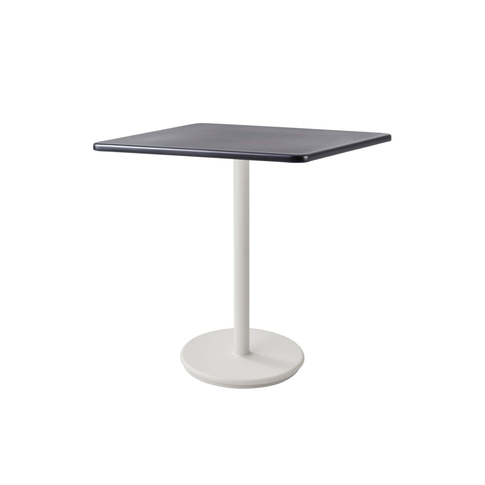 Go Bistrotisch 75x75 cm aus Aluminium in White mit Tischplatte aus Aluminium in Lava Grey
