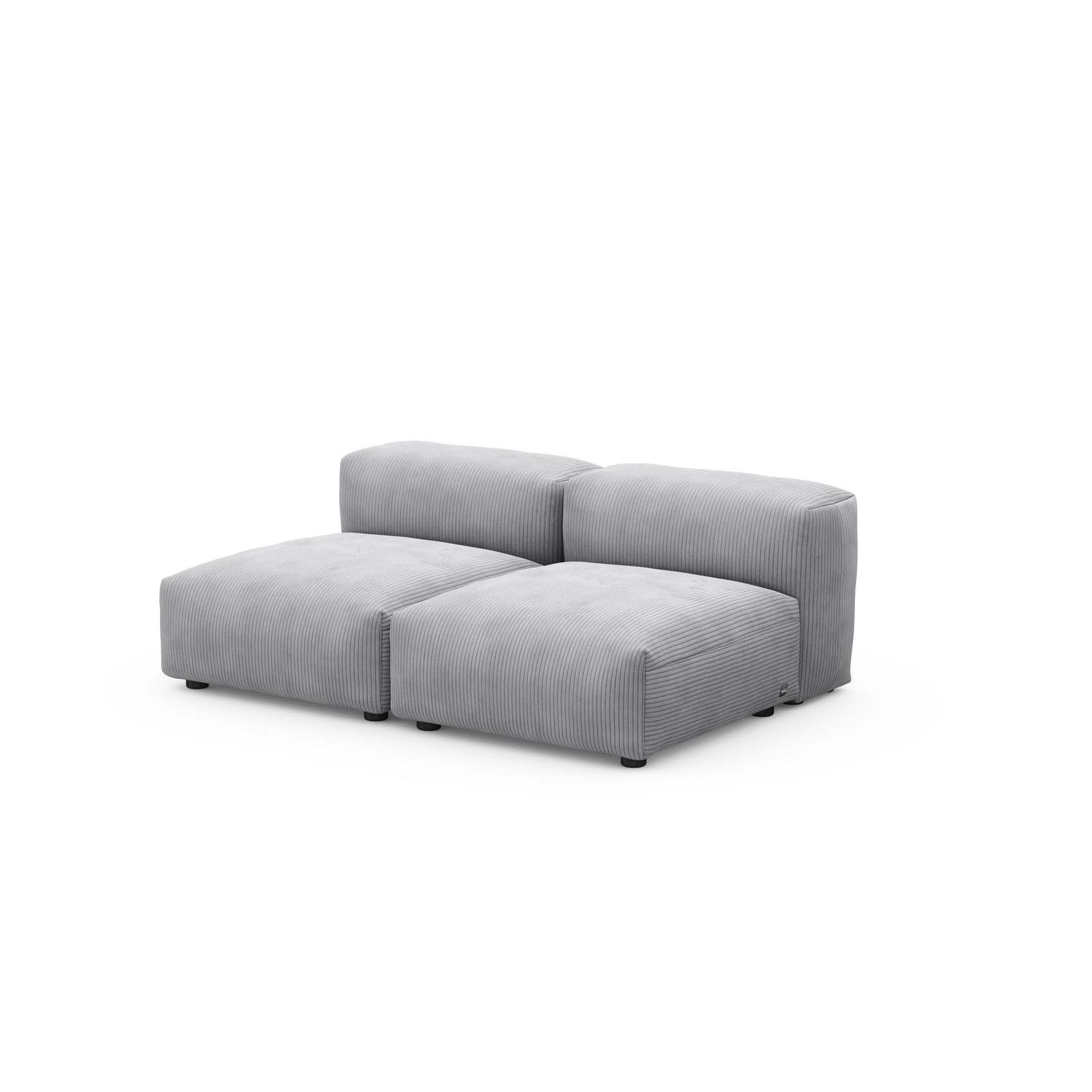 Two Seat Lounge Sofa S Cord Velours Light Grey