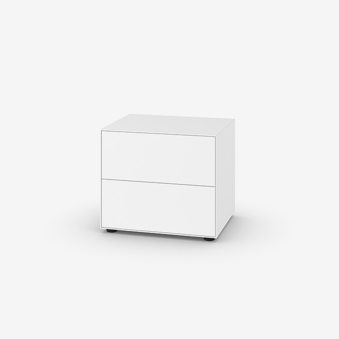 Nex Pur Box, Kommode mit zwei Schubkästen Lack in Weiß 60x48x52cm