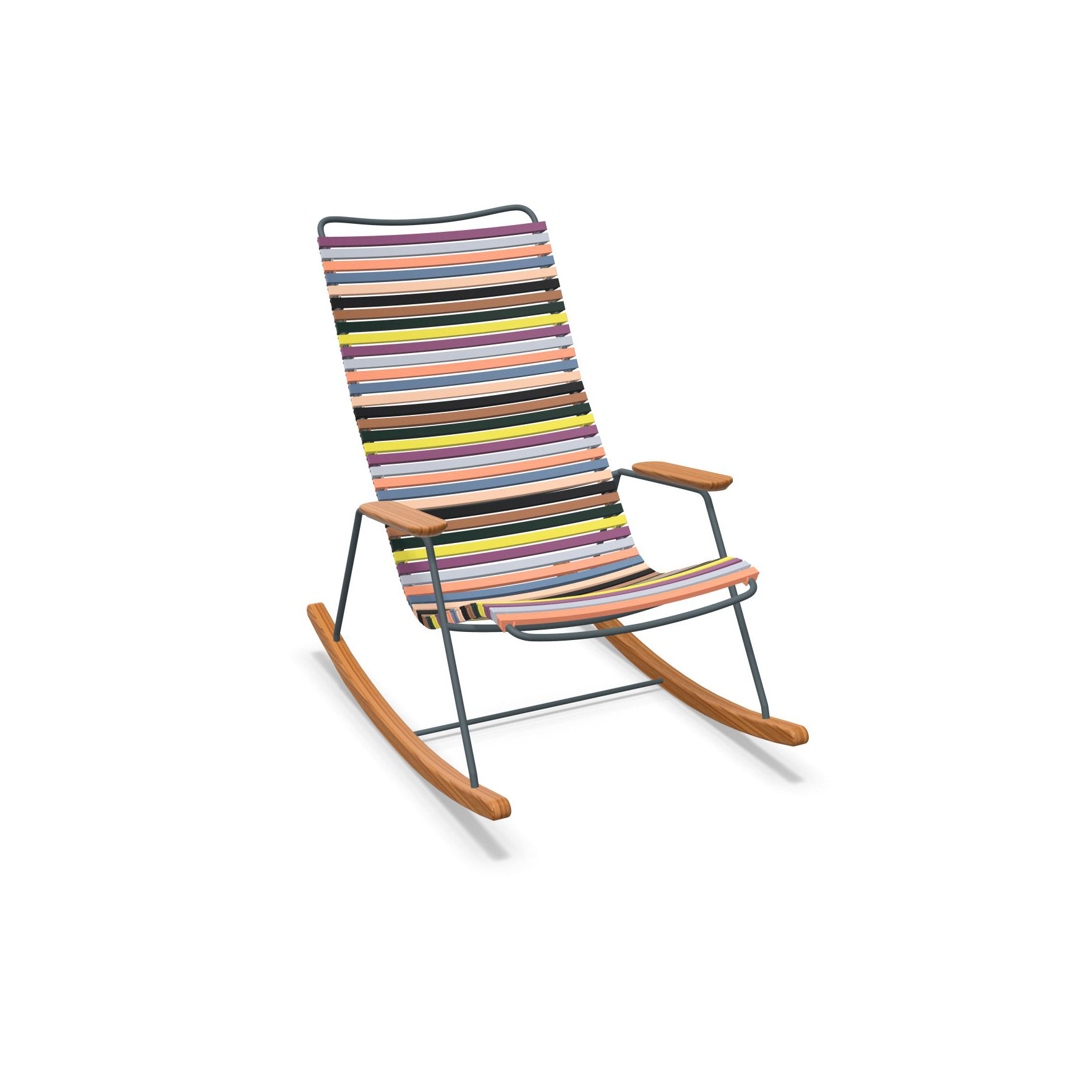 Rocking Chair Click mit Bambusarmlehnen  10804-8318 in Grau
