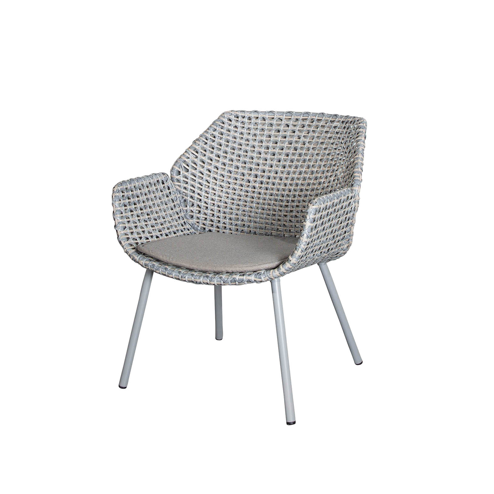 Vibe Loungesessel aus Cane-line Weave in Light Grey mit Kissen aus Cane-line Natté in Taupe
