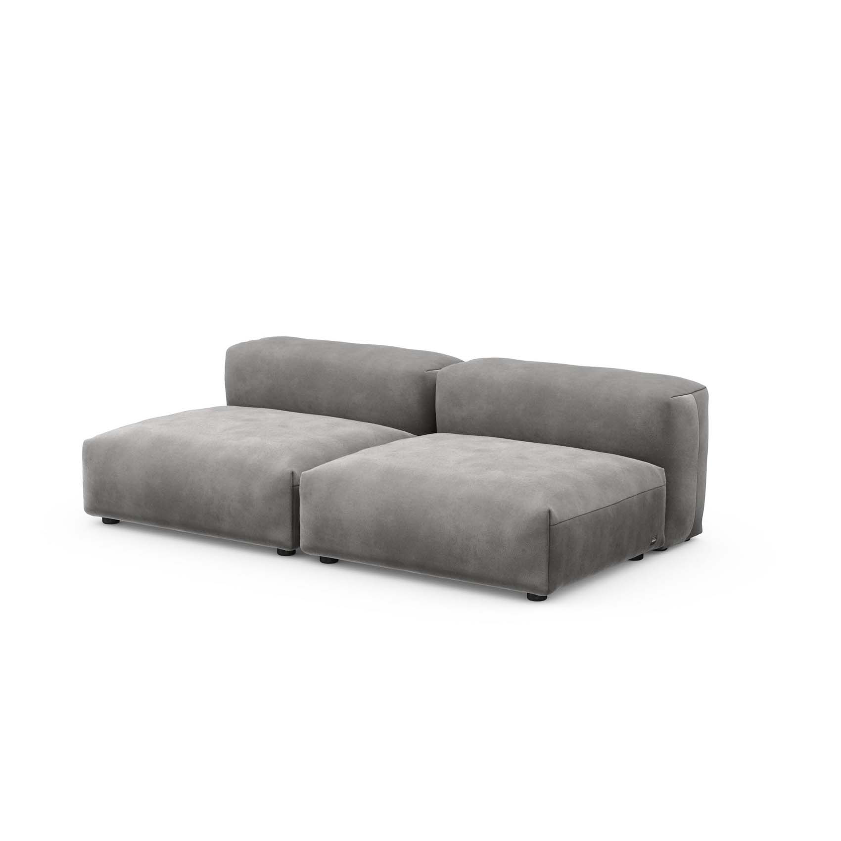 Two Seat Lounge Sofa M Velvet Dark Grey