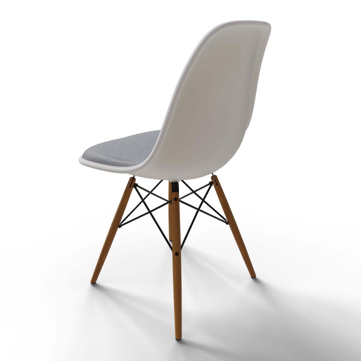 Stuhl Eames Plastic Side Chair DSW 44030700 in Dunkelblau / Elfenbein