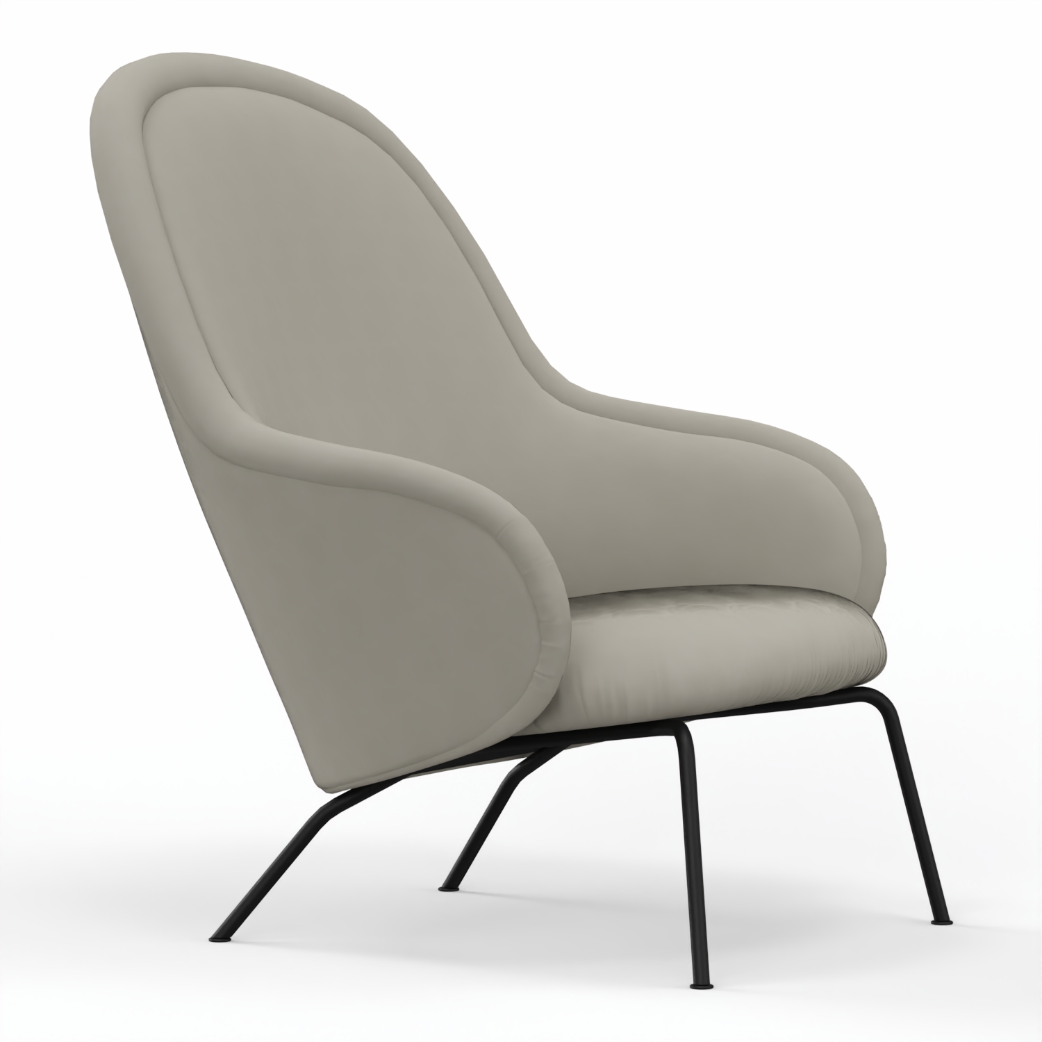 Ona Lounge Chair High Back, Sahara, Gestell 1.8