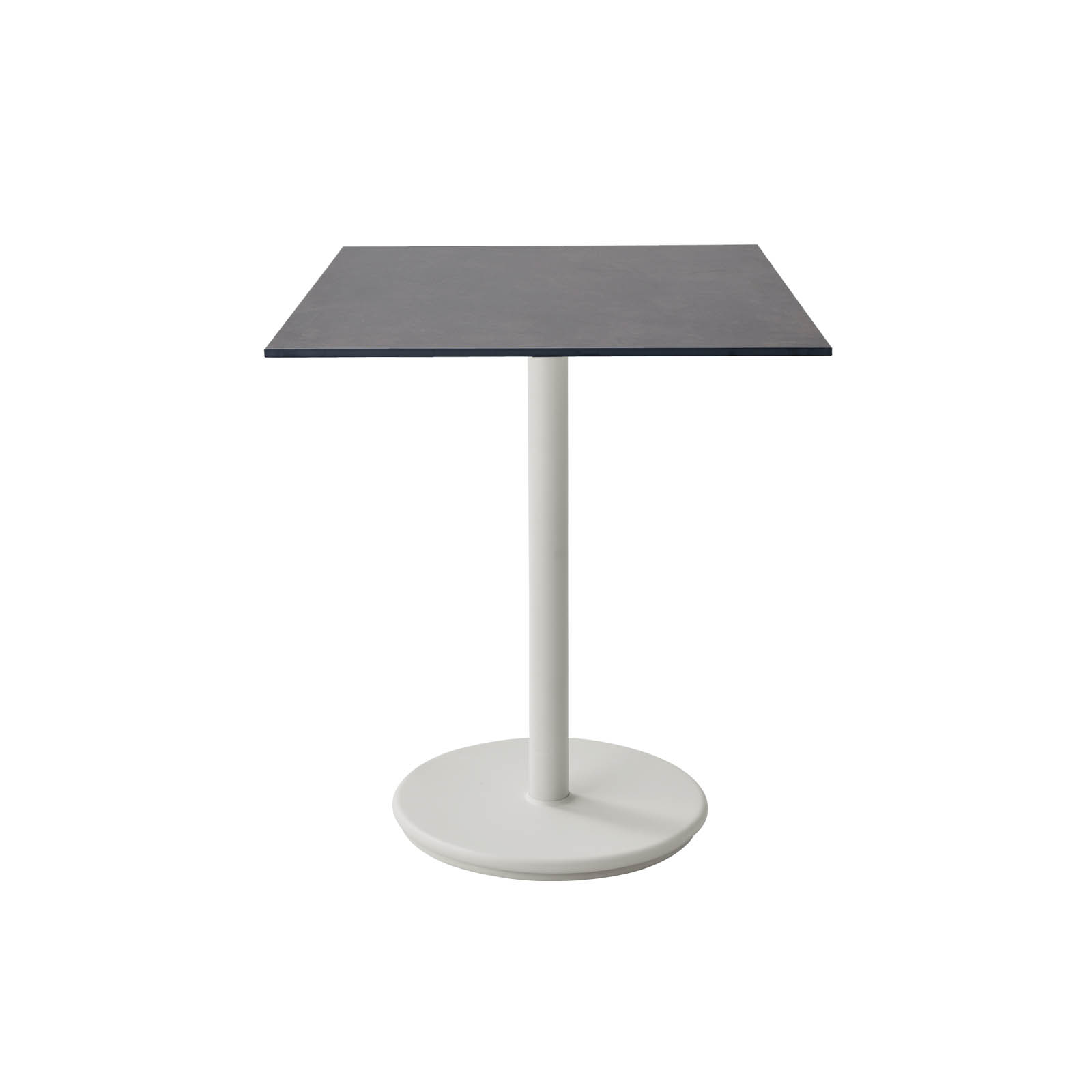 Bistrotisch 75x75 cm Go aus Aluminium in Sand mit Tischplatte aus HPL in Dark Grey