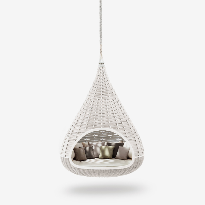 Hanging Lounger Nestrest - Geflecht 083 Chalk Sitzkissen Cool White