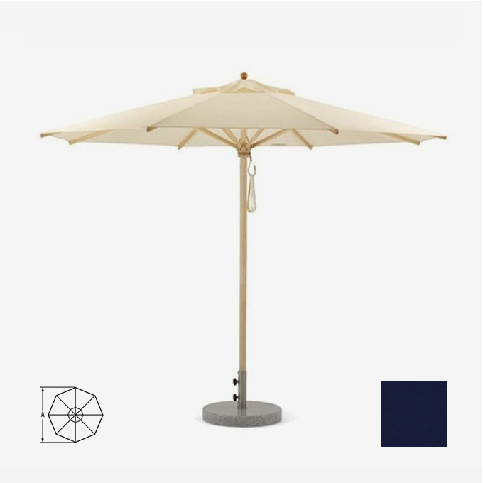 Klassik Schirm als 8-Eck mit 400cm Durchmesser, Bespannung in Marine #06