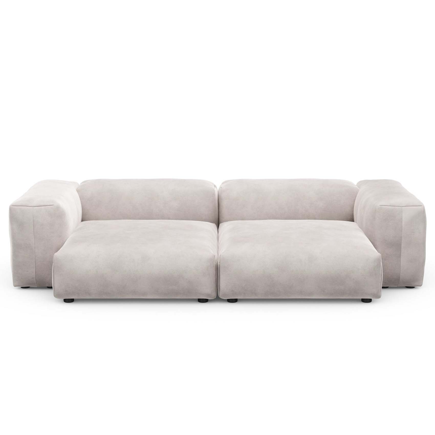 Two Seat Sofa L Velvet Light Grey