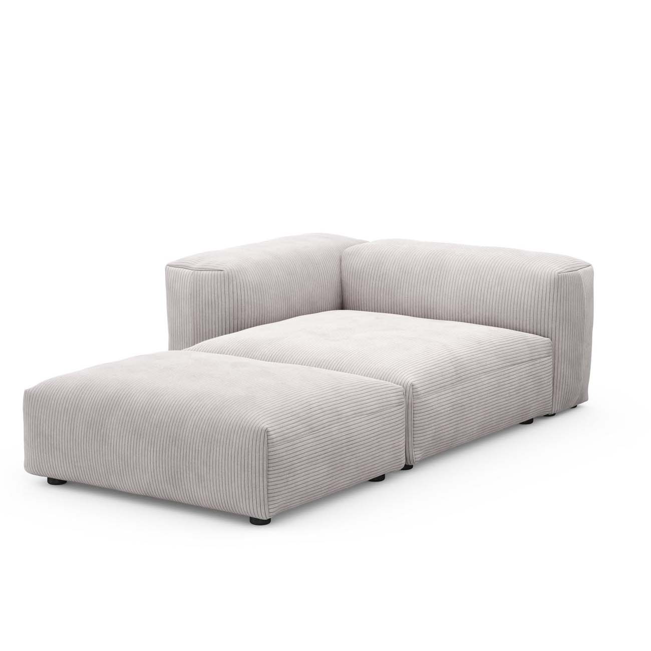Sofa Daybed L Cord Velours Platinum