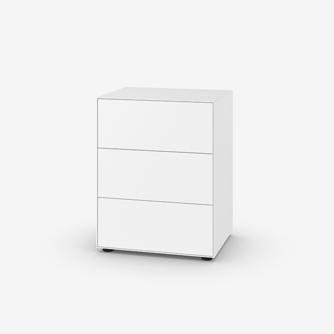 Nex Pur Box, Kommode 3 Fächer Lack in Weiß 60x48x75cm