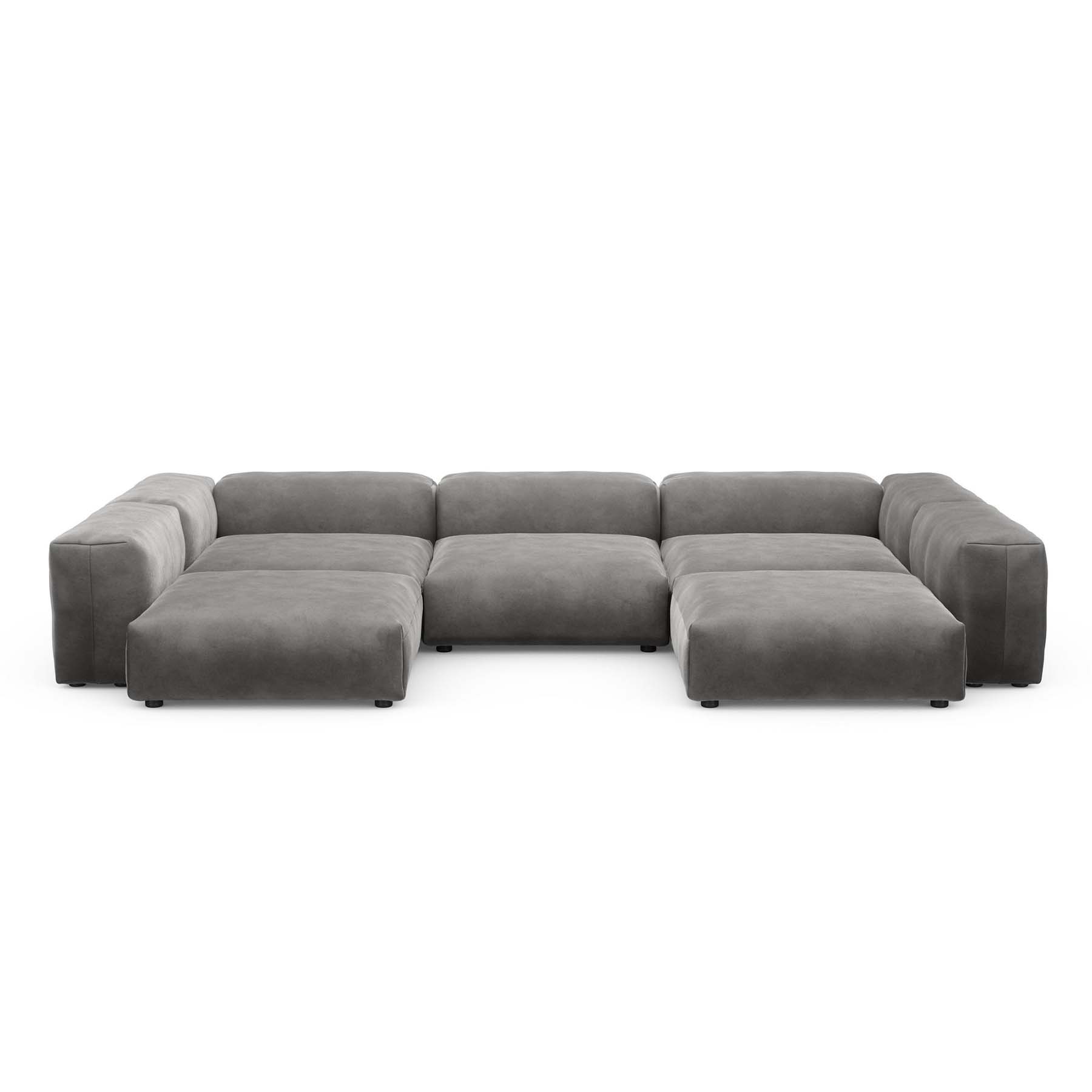 U-Shape Sofa L Velvet Dark Grey