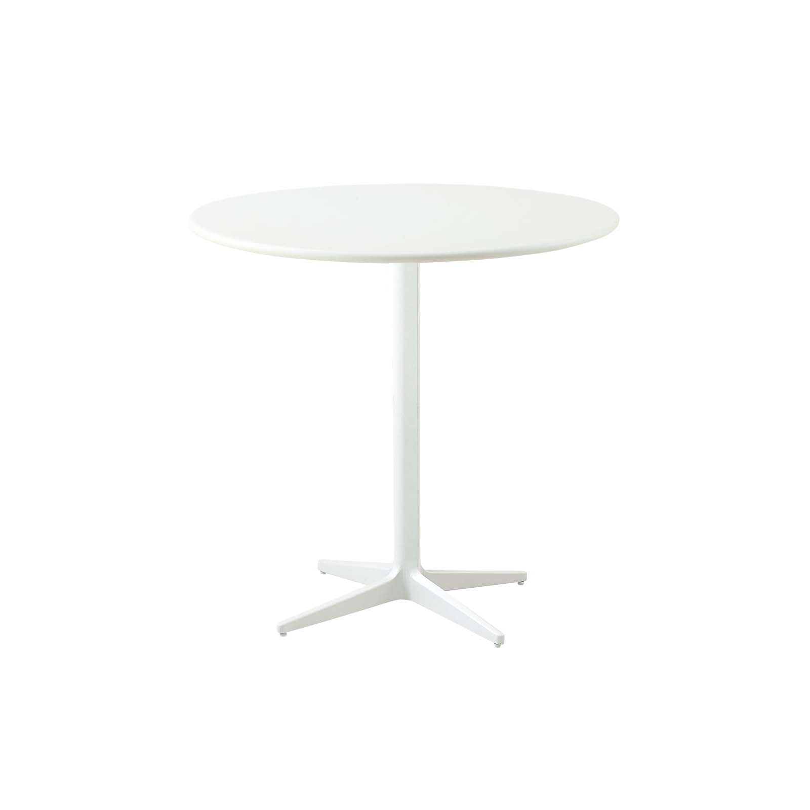 Drop Bistrotisch Durchmesser 80 cm aus Aluminium in White mit Tischplatte aus Aluminium in White